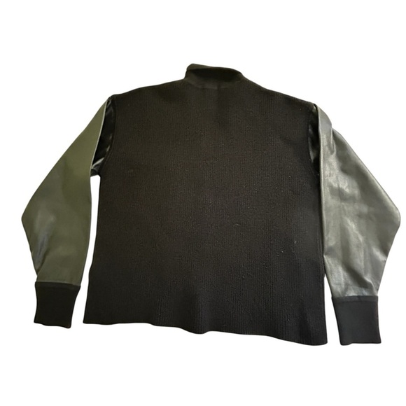 BOSS Finalian wool vegan leather ONE POCKET sweater size large MSRP $348 - Picture 3 of 12